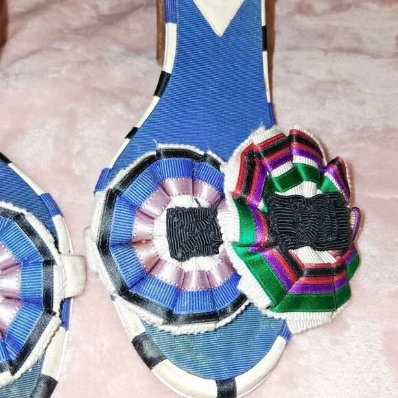 CHANEL Multi-Colored Summer Heels Size 38 - Picture 5 of 12